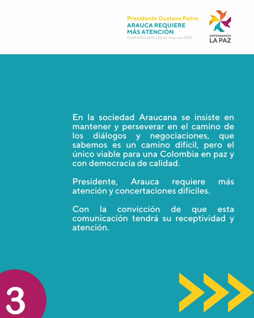 Comunicado Arauca (Mayo 2025) - Defendamos la Paz