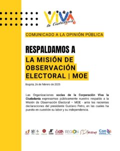 Comunicado de prensa - Respaldo a la MOE.